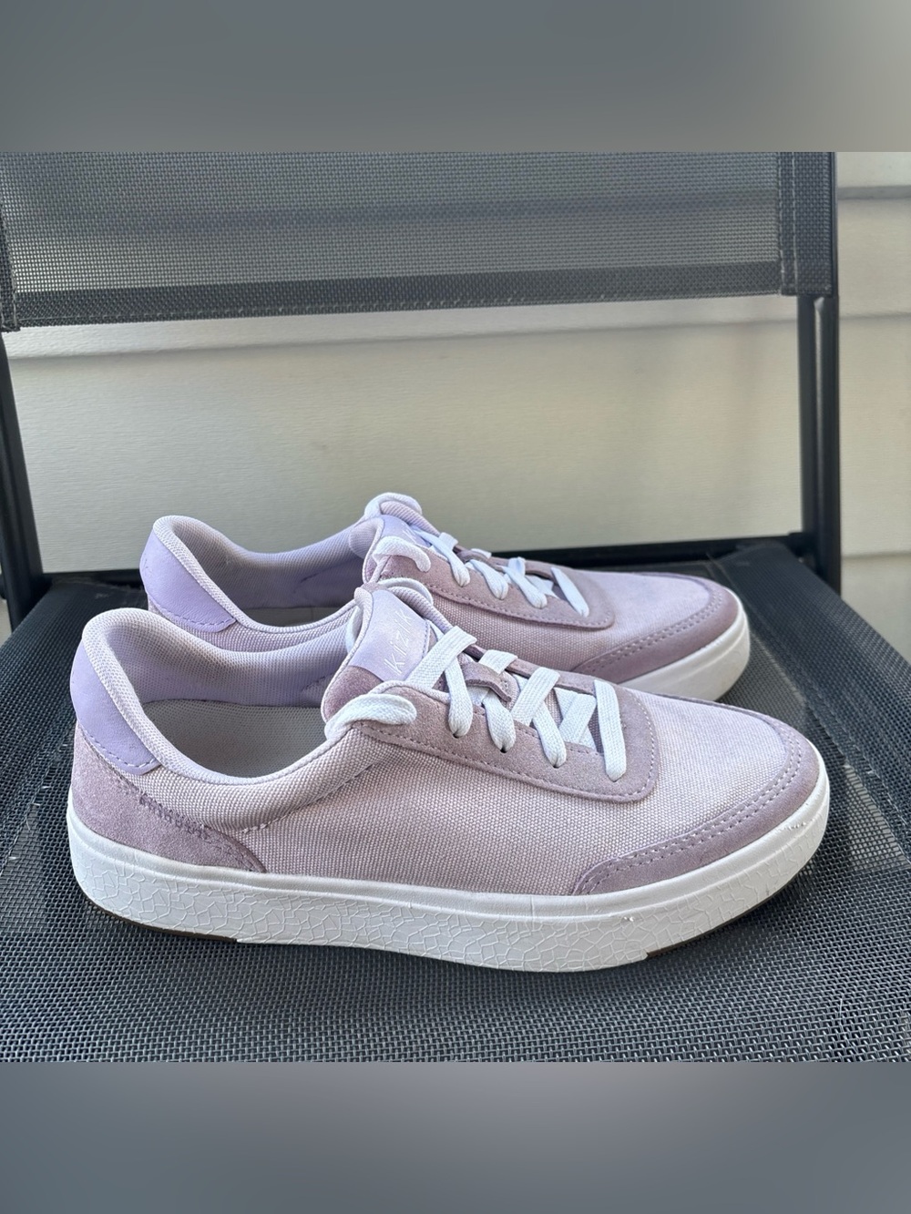 Kizik Prague Hands Free Sneakers Womens Size 8 Purple Lavender Canvas Suede